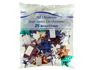 GL648 | Bulk Buys 25-Piece Metallic Gift Bows for Any