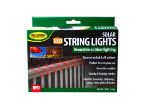 Bulk GL991 Decorative Outdoor Solar String Lights In Red