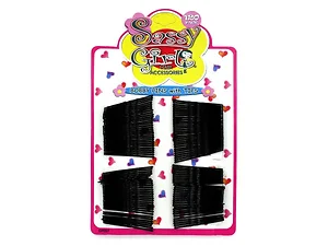 Sassy Girl Comfortable Soft-Tipped Black Bobby Pins, 120