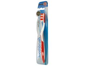 Bulk GR141 Soft Grip Medium Bristle Toothbrush