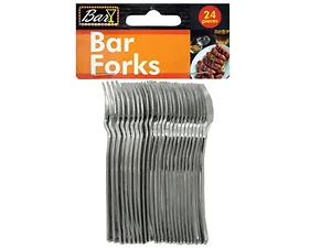 Bulk Buys Elegant Mini Bar Forks Set - 24 Piece Silver Forks