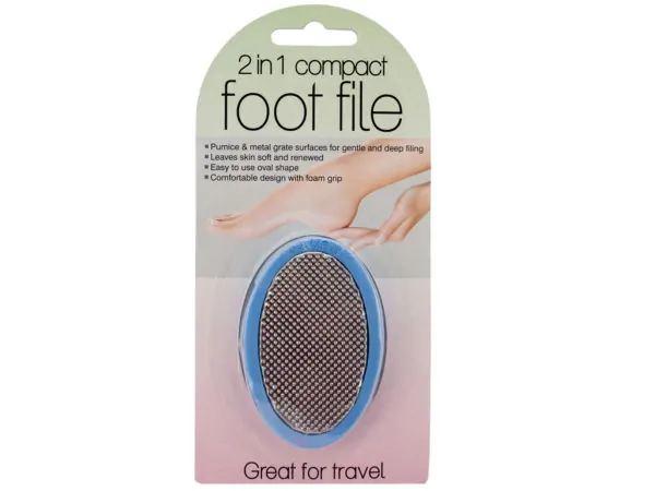 Bulk GR172 2 In 1 Compact Foot File