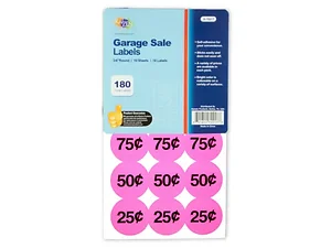 GO101 | Bulk Buys Colorful Garage Sale Price Labels - 180