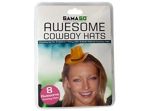 GW060 | Bulk Buys Colorful Mini Cowboy Party Hats - 8 Pack