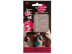 Bulk Buys Sparkling Striped Nail Art Glitter Tattoo Kit