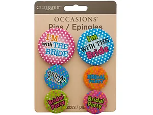 Bulk Buys 6-Piece Bridal Party Pin Set for Celebrations