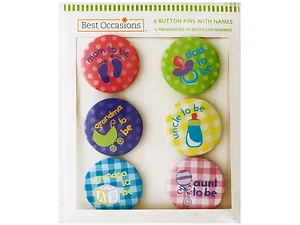 GW305 | Bulk Buys Personalized Baby Shower Button Pins Set