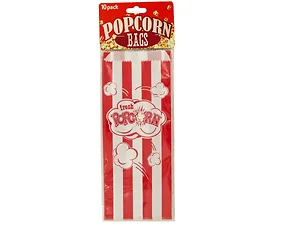 Bulk Buys Striped Paper Popcorn Bags