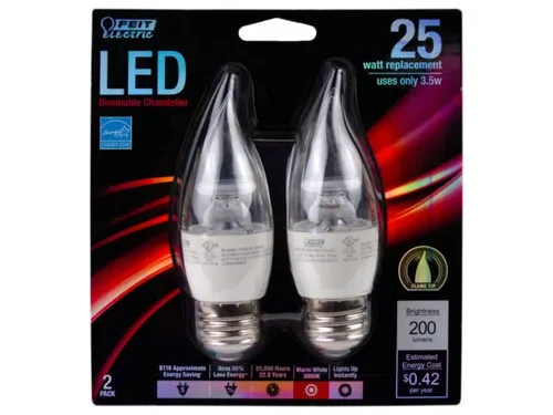 GS359 | Bulk Buys Feit 2 Pack Dimmable LED Chandelier Light