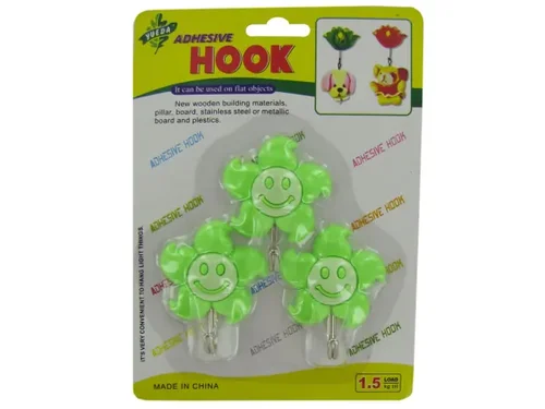 HA127 | Bulk Buys Colorful Adhesive Mounting Hooks - Set of
