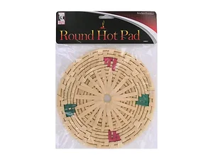 HB007 | Bulk Buys Round Straw Hot Pad for Kitchen Use
