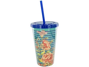 HB081 | Bulk Buys Chic Floral Travel Cup with Straw for
