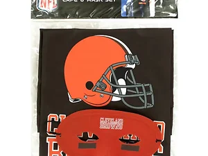 Bulk Buys Cleveland Browns Super Fan Cape and Mask Set