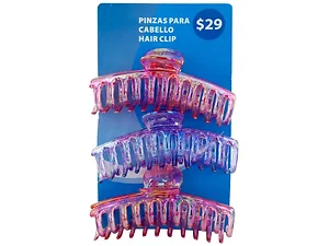 Bulk Buys Elegant 3-Pack Hair Claw Clips for All Hair Types