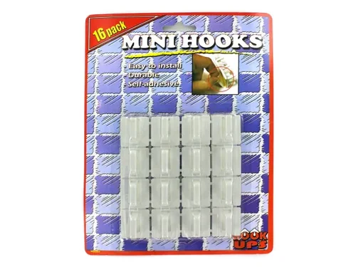 HG052 | Bulk Buys Assorted Mini Adhesive Hooks Value Pack