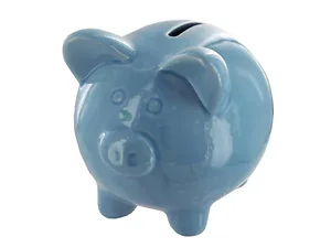 HG131 | Bulk Buys Charming Blue Ceramic Piggy Bank for