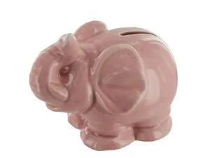 HG133 | Bulk Buys Cute Pink Ceramic Elephant Savings Bank