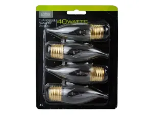 Bulk HD072 Living Solutions 4 Pack 40 Watt Clear Chandeler Bulbs