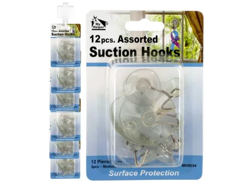 HH172 | Bulk Buys Transparent Suction Hooks Set - 12 Pieces