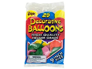 HH245 | Bulk Buys Colorful Helium Grade Latex Balloons - 25
