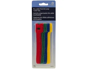 HH487 | Bulk Buys Multi-Colored Reusable Cable Ties Set - 8