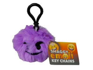 Bulk HH569 Shaggy Emoticon Keychain In Countertop Display