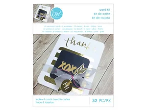 Bulk Buys Elegant DIY Thank You Card Making Kit - 32 Pieces