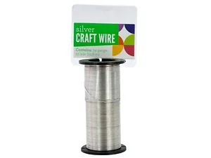 Bulk Buys Durable 24 Gauge Silver Beading Wire - 25 Yards