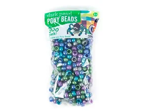 HH754 | Bulk Buys 500-Piece Dark Pearl Pony Beads Set for