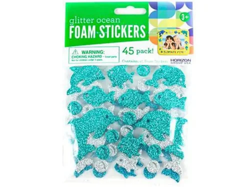 HH756 | Bulk Buys Sparkling Ocean-Themed Foam Sticker Set