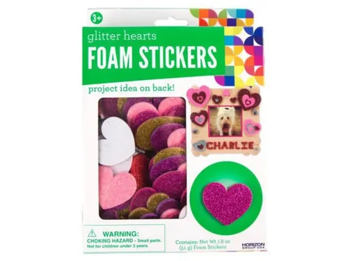 HH759 | Bulk Buys Glittery Heart Foam Stickers for Creative