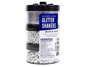 Bulk Buys Stacked Silver Glitter Shakers for Craft Projects