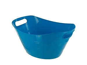 Bulk Buys Durable 7x14 Plastic Oval Bucket with Easy Grip