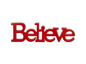 Bulk Buys Believe Wooden Holiday Sign with Cutout Design