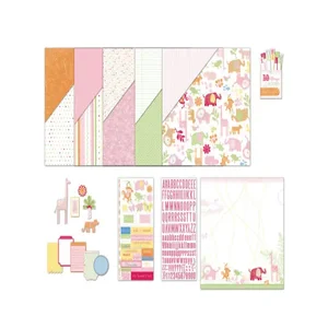 Bulk Buys Cute Safari-Themed Baby Girl Scrapbooking Kit -