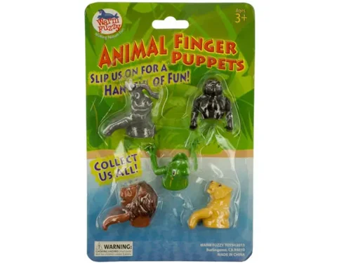 Bulk Buys Fun Zoo Animal Finger Puppets Set - 5 Pieces
