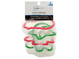 HL298 | Bulk Buys 5-Piece Holiday Cookie Cutter Set