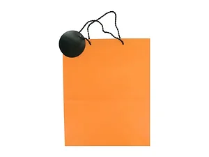 HM212 | Bulk Buys Halloween Orange Gift Bag with Black Tag