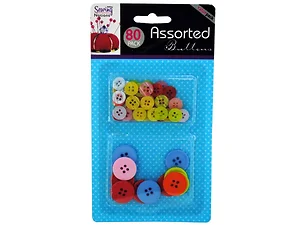 Sterling Colorful Sewing Buttons Set - 80 Assorted Buttons
