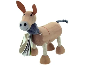 HW309 | Bulk Buys Set of 5 Wooden Donkeys - Fun Farm Animal