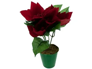 HW682 | Bulk Buys Vibrant 8 Inch Red Potted Poinsettia Plant