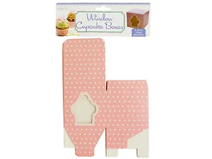 HW733 | Bulk Buys Pastel Window Cupcake Boxes Set - 4 Pack
