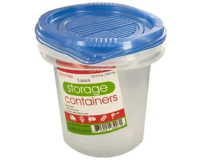 HW665 | Bulk Buys 3-Piece Stackable Round Food Storage