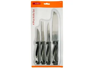 HZ060 | Bulk Buys Premium 4-Piece Stainless Steel Knife Set