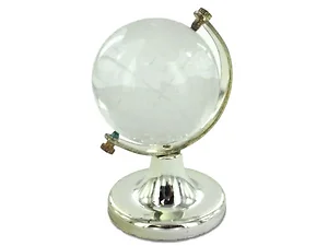 KB859 | Bulk Buys Elegant Rotating Crystal Globe on Silver