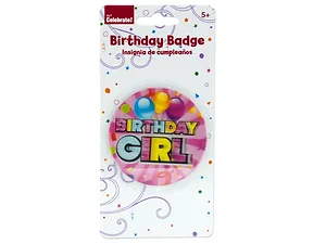 KA138 | Bulk Buys Holographic Birthday Girl Badge - Perfect