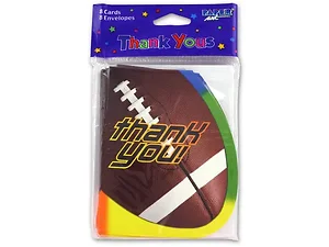 Bulk Buys Thank You Football Cards - Set of 8 with Envelopes