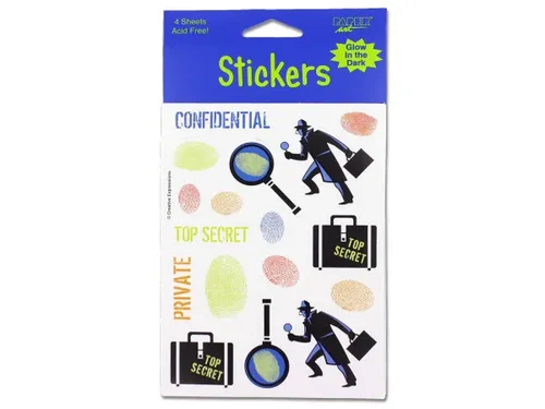 KH374 | Bulk Buys Top Secret Glow in the Dark Sticker Set