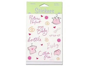KH722 | Bulk Buys Adorable Baby Girl Stickers Set - 4 Sheets