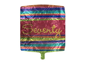 KI508 | Bulk Buys 70th Birthday Striped Mylar Balloon